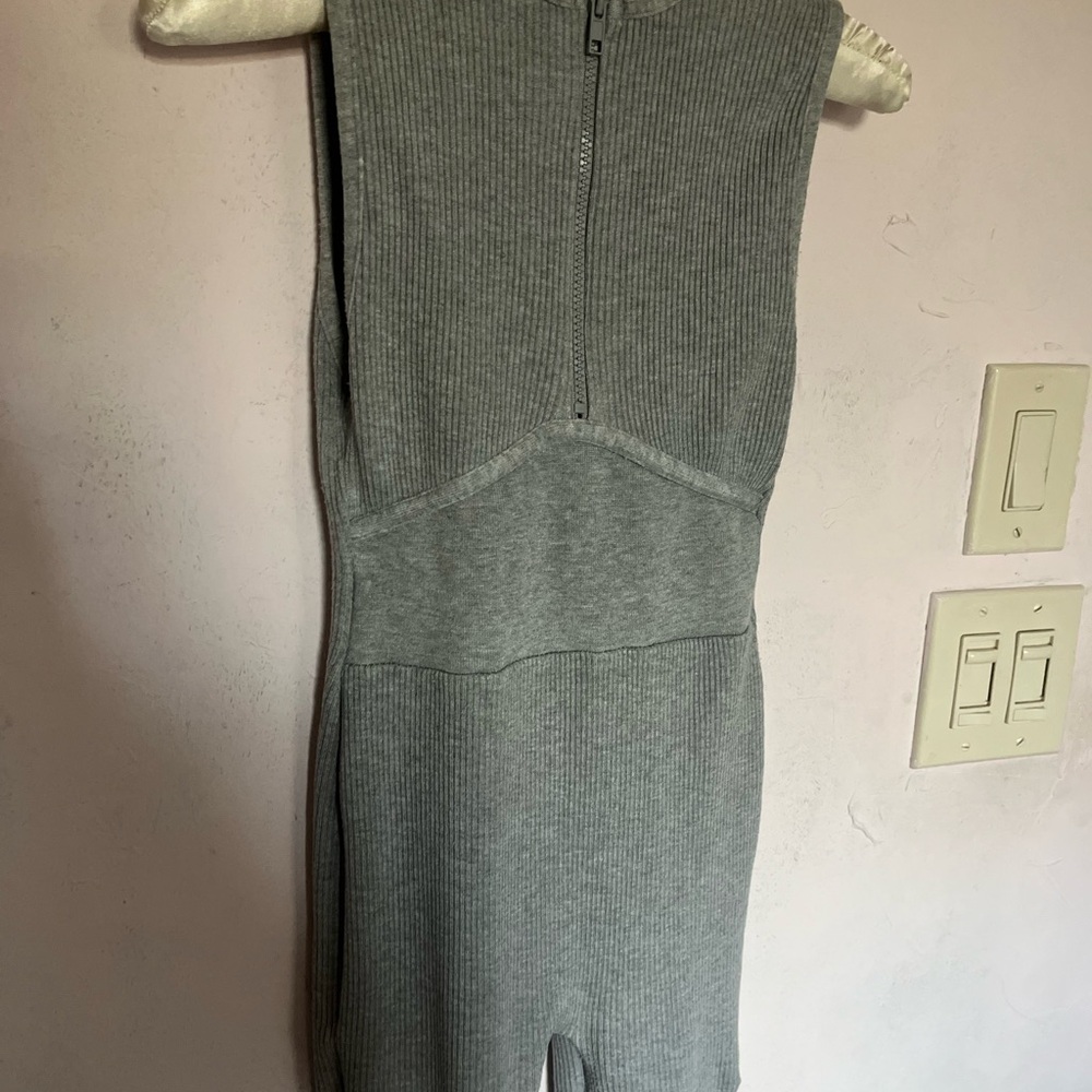 Fashion nova Gray Sleeveless Ribbed Jumpsuit